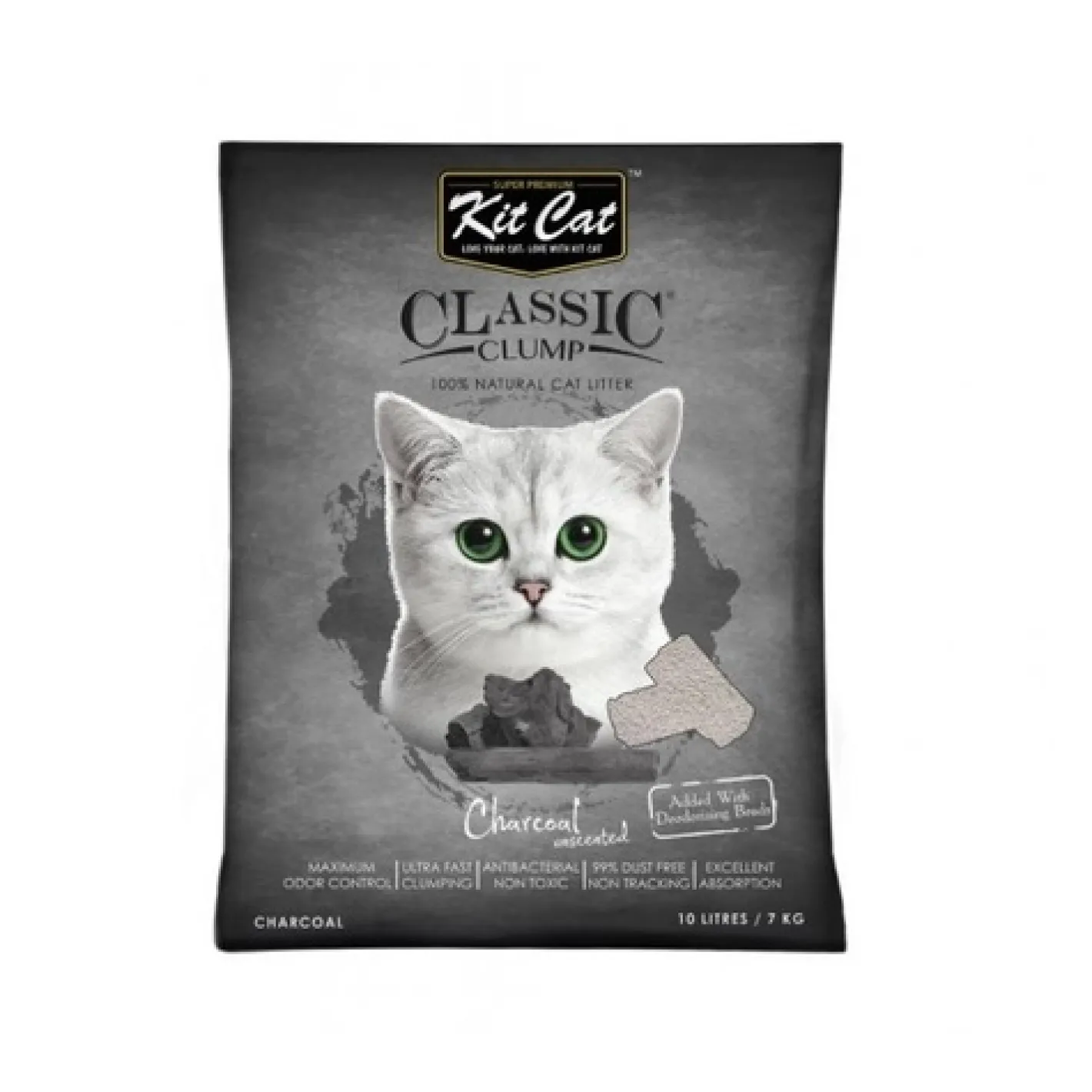 Kit Cat Ultra Fast Classic Clumping Bentonite Cat Litter 10 litres/7kg - Charcoal Sale