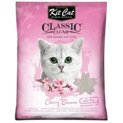 Kit Cat Ultra Fast Classic Clumping Bentonite Cat Litter 10 litres/7kg - Cherry Blossom New