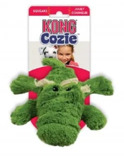 KONG Cozie - Low Stuffing Snuggle Dog Toy - Ali the Alligator Hot