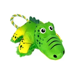 KONG Cozie Tuggz Rope Sqeueaker Dog Toy - Alligator Bulk Pack of 3 Hot