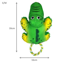 KONG Cozie Tuggz Rope Sqeueaker Dog Toy - Alligator Bulk Pack of 3 Hot
