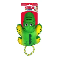 KONG Cozie Tuggz Rope Sqeueaker Dog Toy - Alligator Bulk Pack of 3 Hot