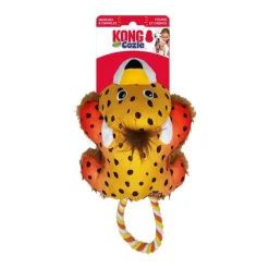 KONG Cozie Tuggz Rope Sqeueaker Dog Toy - Cheetah Bulk Pack of 3 or 4 Hot