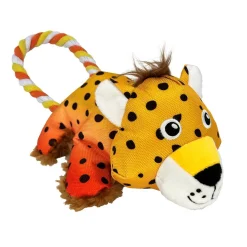 KONG Cozie Tuggz Rope Sqeueaker Dog Toy - Cheetah Bulk Pack of 3 or 4 Hot