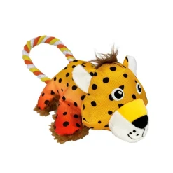 KONG Cozie Tuggz Rope Sqeueaker Dog Toy - Cheetah Bulk Pack of 3 or 4 Hot