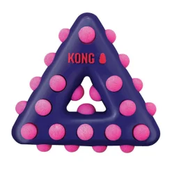 KONG Dotz Circle - Textured Triangle Shaped Rubber Squeaker Dog Toy Fashion