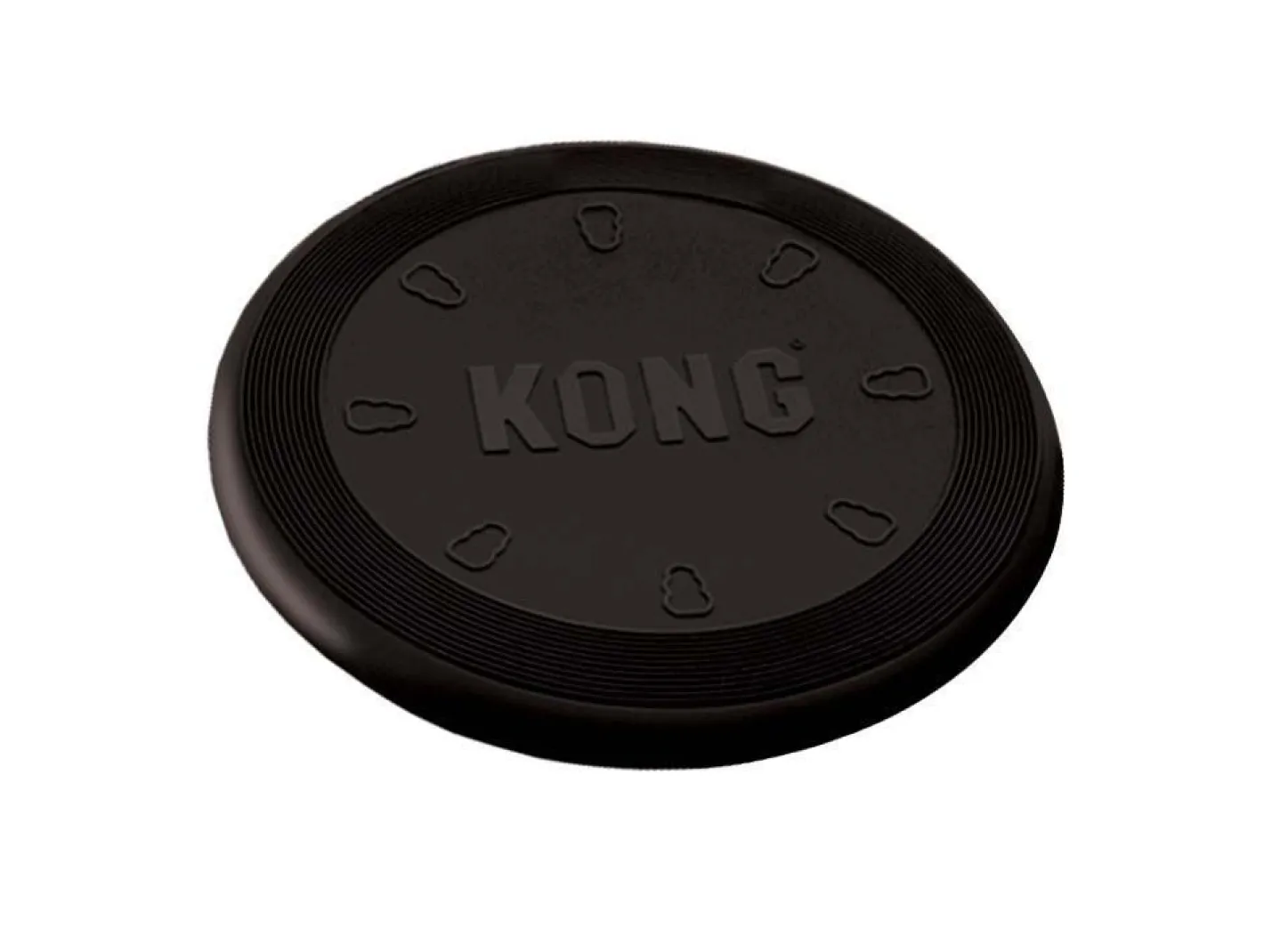 KONG Flyer Frisbee Extreme Black Non-Toxic Rubber Fetch Dog Toy Clearance
