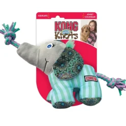 KONG Knots Carnival Canvas Plush Dog Toy with Rope - Elephant Clearance