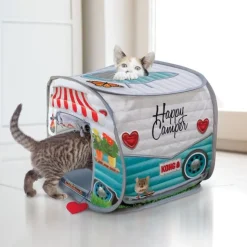 KONG Play Spaces Happy Camper Pop-Up Cat House Hot