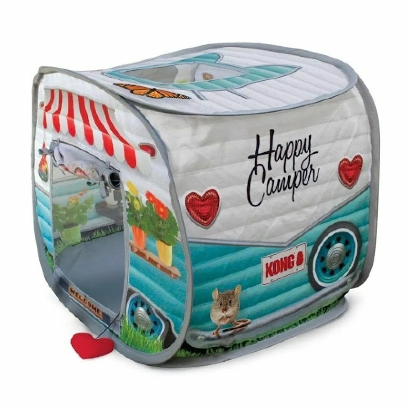 KONG Play Spaces Happy Camper Pop-Up Cat House Hot