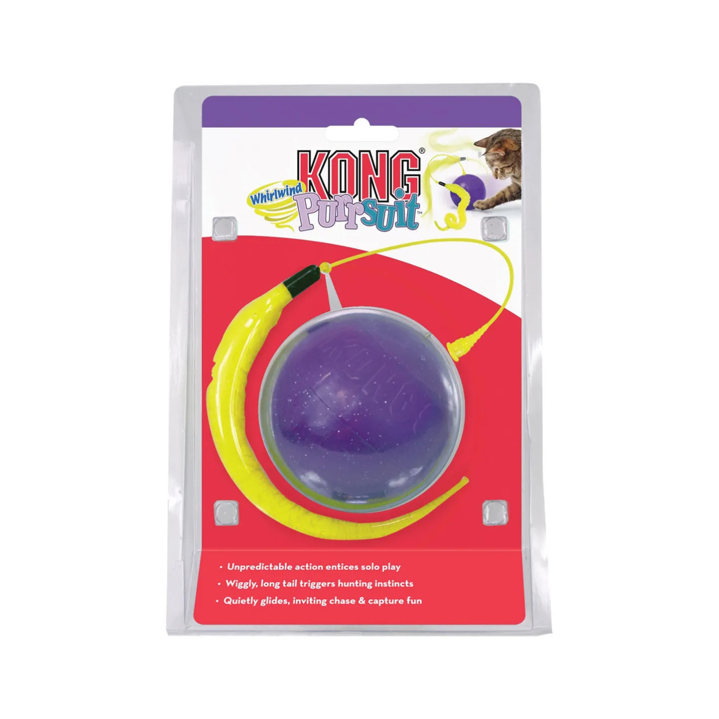 KONG Purrsuit Whirlwind Battery-Operated Gliding Chase Ball Cat Toy Best