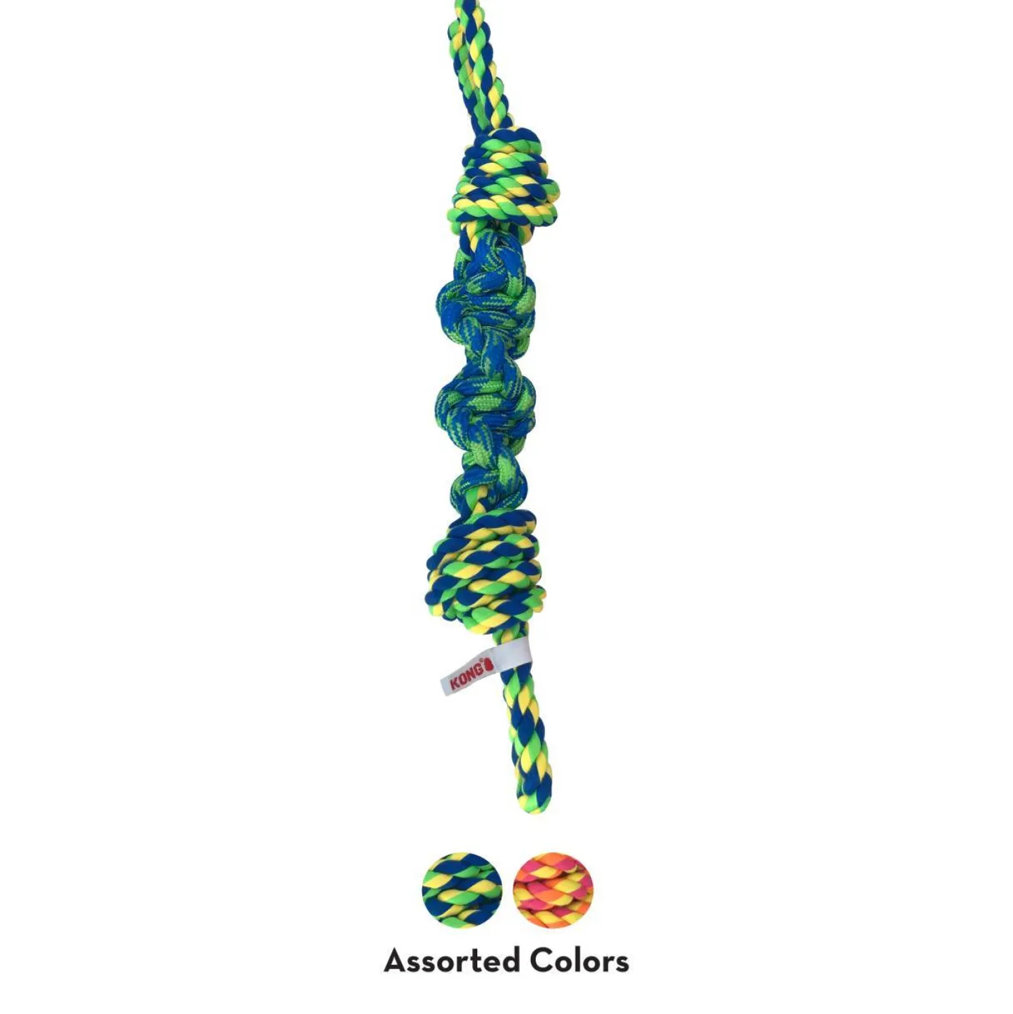 KONG Rope Bunji Tug Dog Toy in Assorted Colours Bulk Pack of 4 Hot
