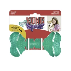 KONG Squeezz Dental Bone Rubber Dog Toy Hot