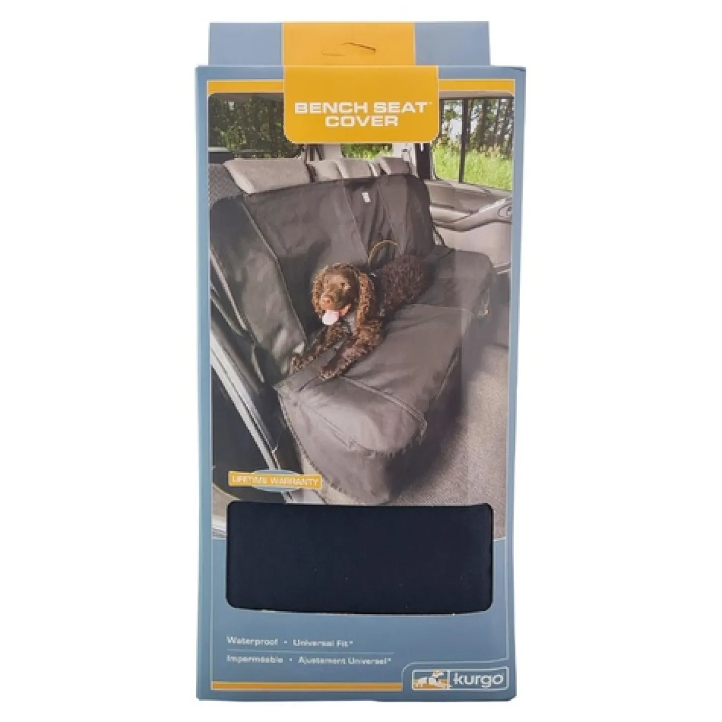 Kurgo Wander Bench Waterproof Car Seat Cover - Black Hot