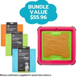 Lickimat Indoor Keeper Bundle Dog Slow Feeder with 3 Original s Outlet