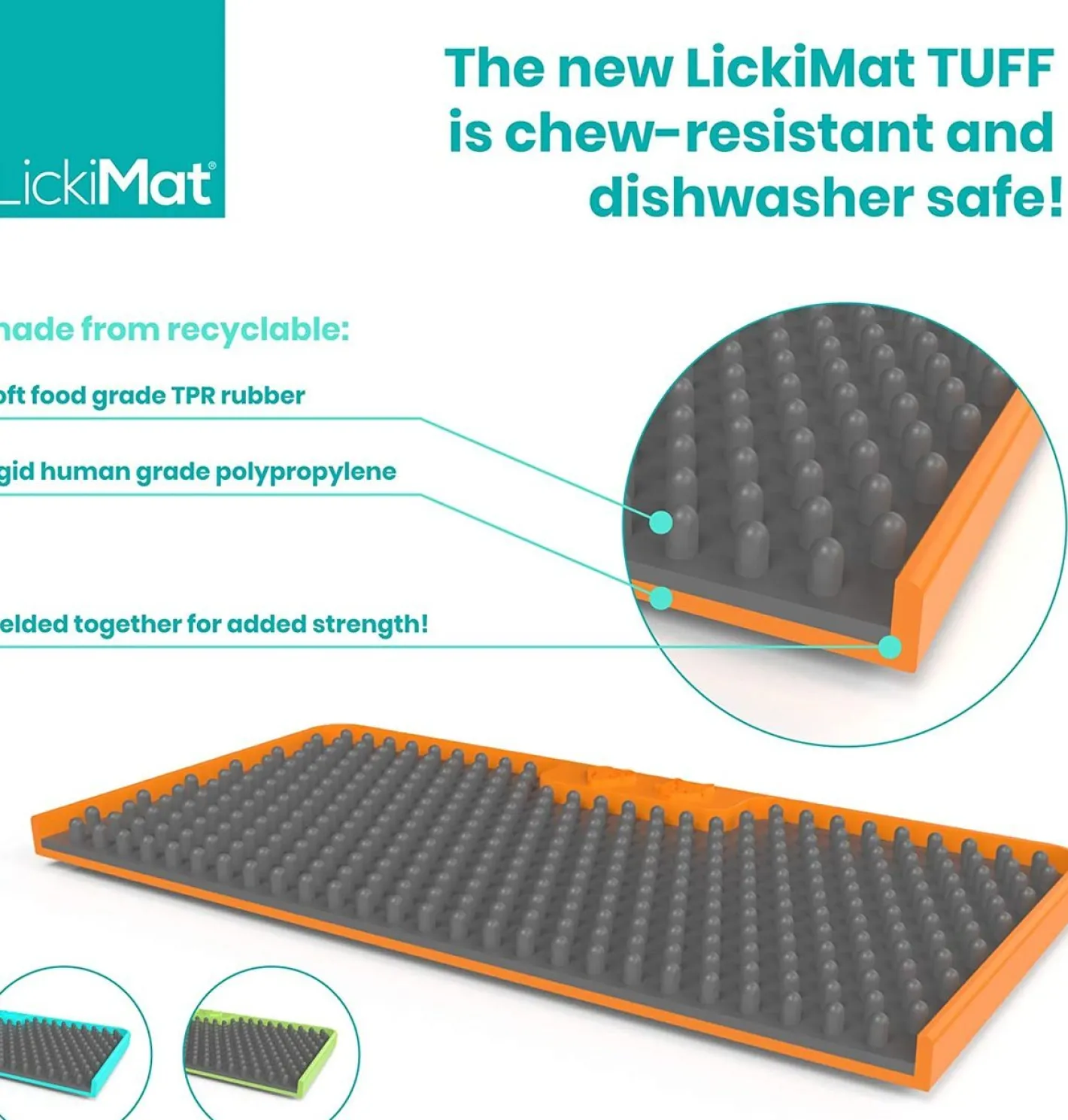 Lickimat Mini Tuff Playdate Slow Food Bowl Anti-Anxiety Mat for Dogs Clearance