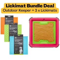 Lickimat Outdoor Keeper Bundle Ant-Proof Slow Dog Feeder with 3 Bonus s Clearance