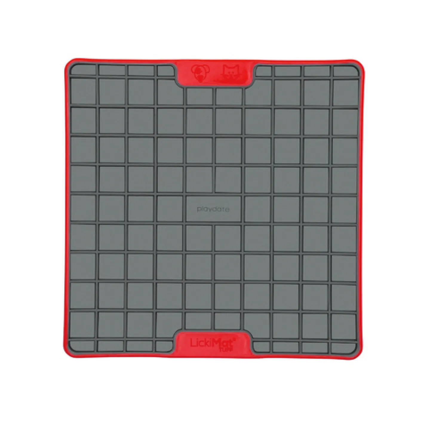 Lickimat Playdate Tuff Slow Food Licking Mat for Cats & Dogs - Red Outlet