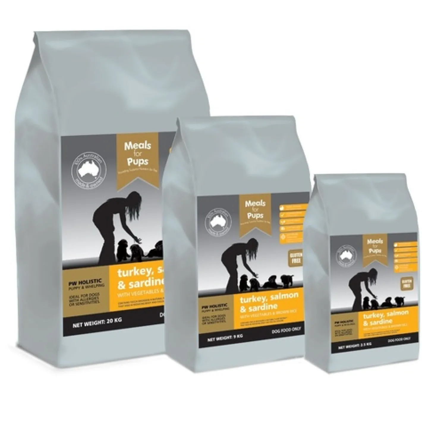 Meals for Mutts Gluten Free Turkey, Salmon & Sardine Puppy Dry Dog Food Outlet