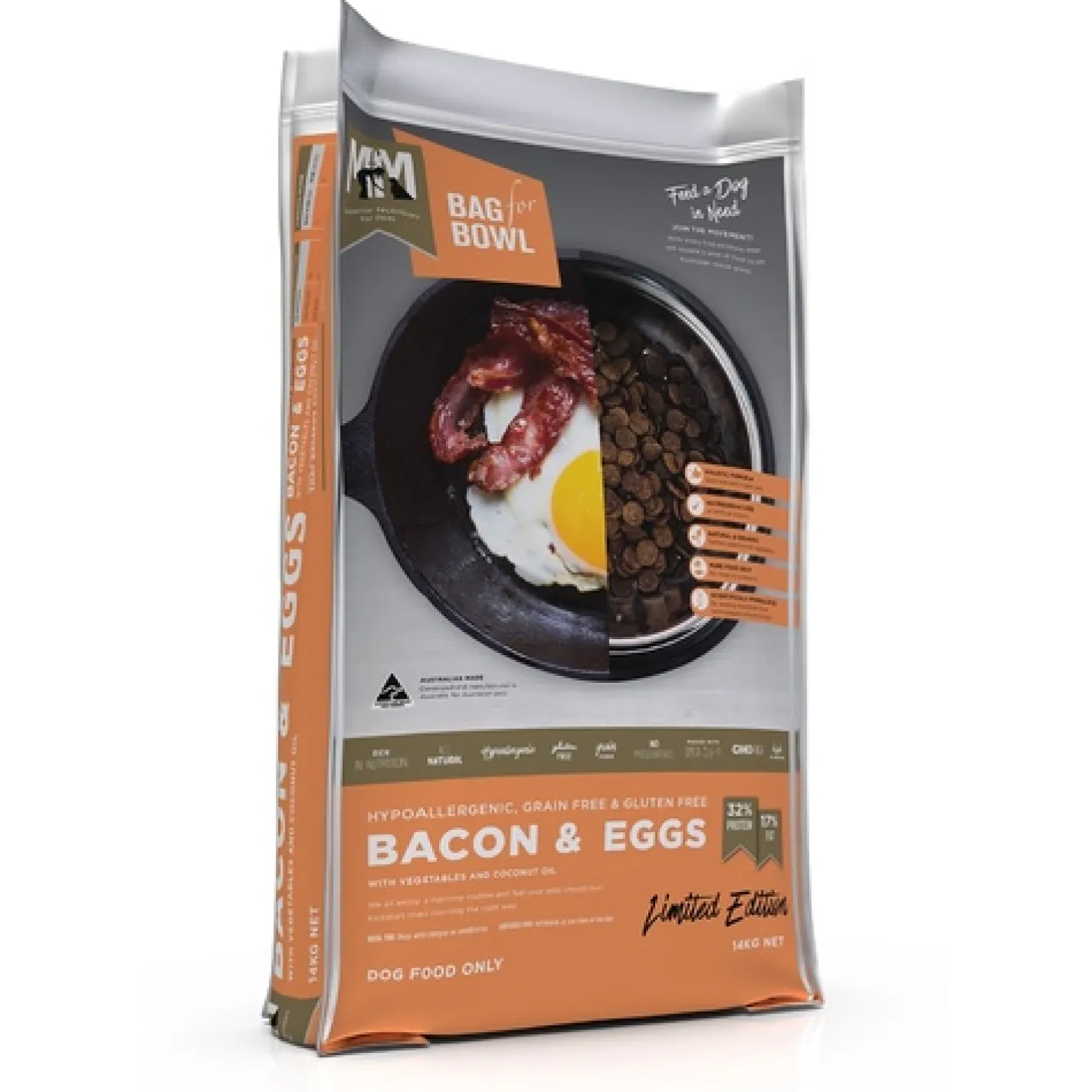 Meals for Mutts Limited Edition Bacon & Eggs Grain Free Dry Dog Food New
