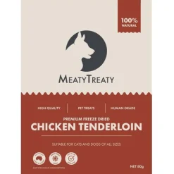 Meaty Treaty Freeze Dried Australian Chicken Tenderloin Cat & Dog Treats 80g Fashion