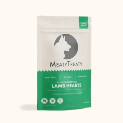 Meaty Treaty Freeze Dried Australian Lamb Hearts Cat & Dog Treats 100g Sale