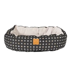 Mog and Bone Mog & Bone 4 Seasons Reversible Dog Bed - Black Metallic Cross Hot