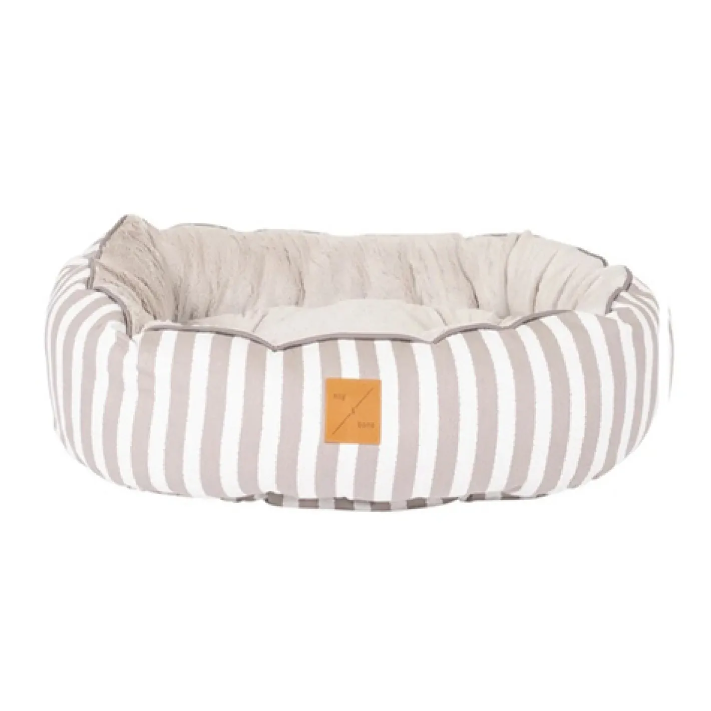 Mog and Bone Mog & Bone 4 Seasons Reversible Dog Bed - Latte Hamptons Stripe Online