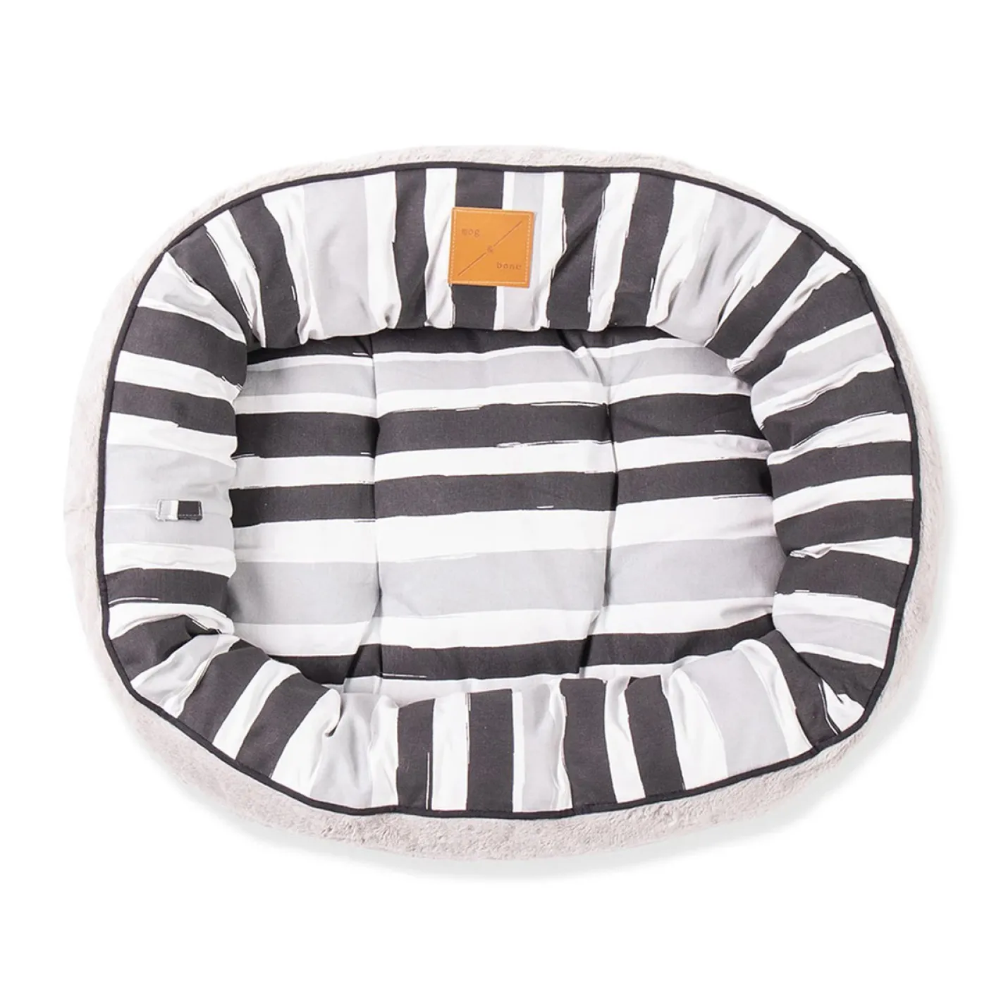 Mog and Bone Mog & Bone 4 Seasons Reversible Dog Bed - Pebble Black Brush Stroke Best