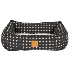 Mog and Bone Mog & Bone Bolster Dog Bed - Black Metallic Cross Hot