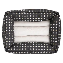 Mog and Bone Mog & Bone Bolster Dog Bed - Black Metallic Cross Hot