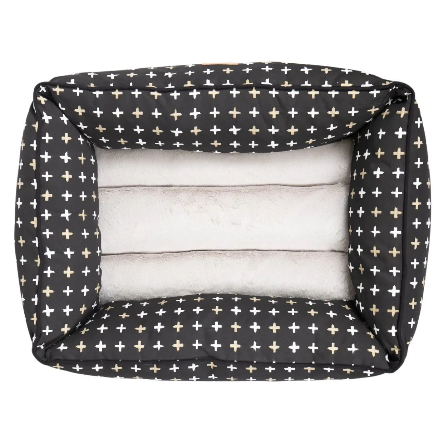 Mog and Bone Mog & Bone Bolster Dog Bed - Black Metallic Cross Hot