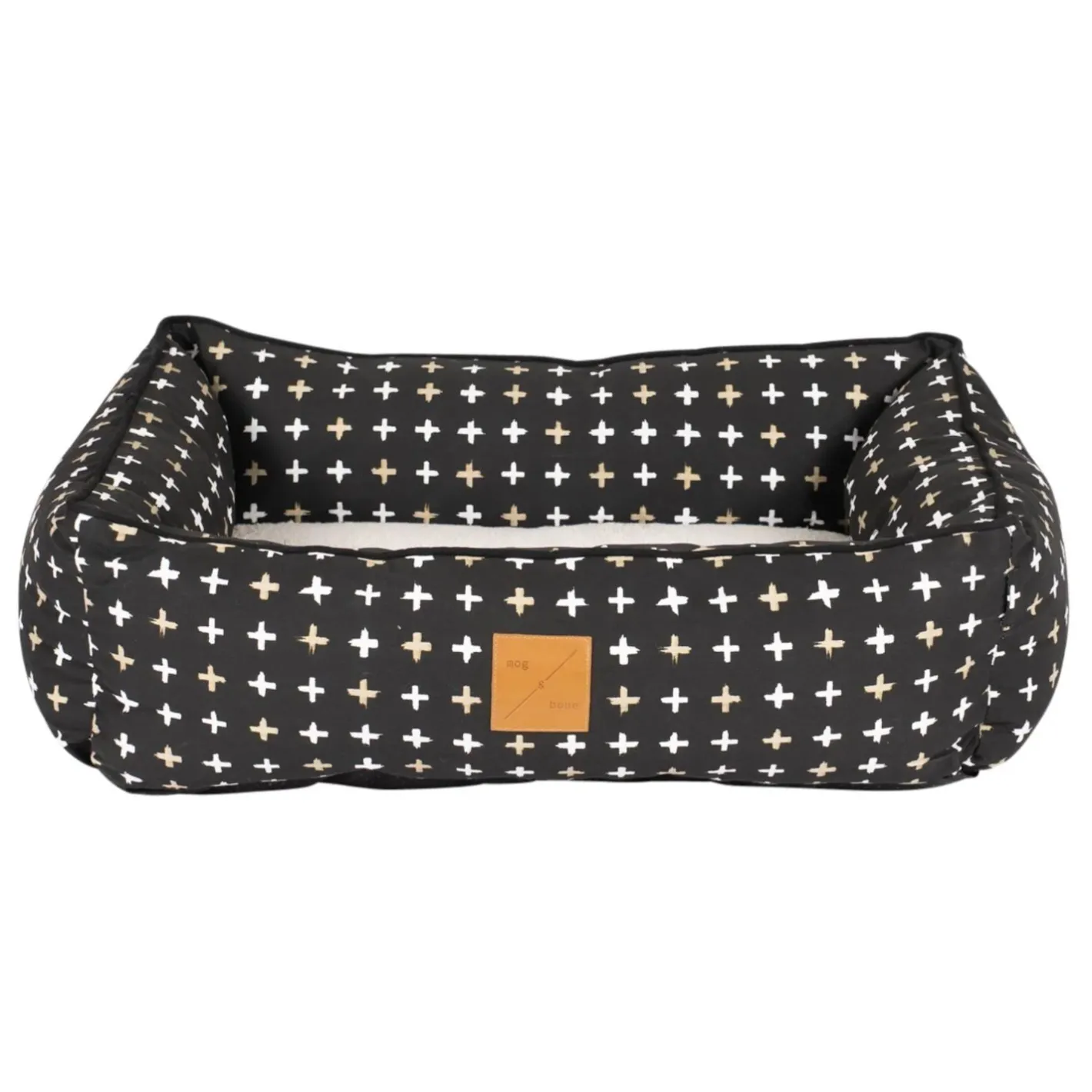 Mog and Bone Mog & Bone Bolster Dog Bed - Black Metallic Cross Hot