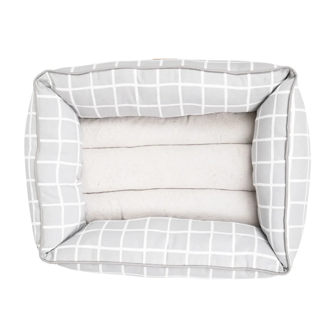 Mog and Bone Mog & Bone Bolster Dog Bed - Grey Check New