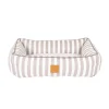 Mog and Bone Mog & Bone Bolster Dog Bed - Latte Hamptons Stripe New