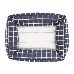 Mog and Bone Mog & Bone Bolster Dog Bed - Navy Check Clearance