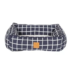 Mog and Bone Mog & Bone Bolster Dog Bed - Navy Check Clearance