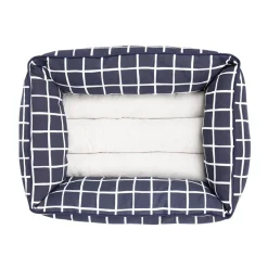 Mog and Bone Mog & Bone Bolster Dog Bed - Navy Check Clearance