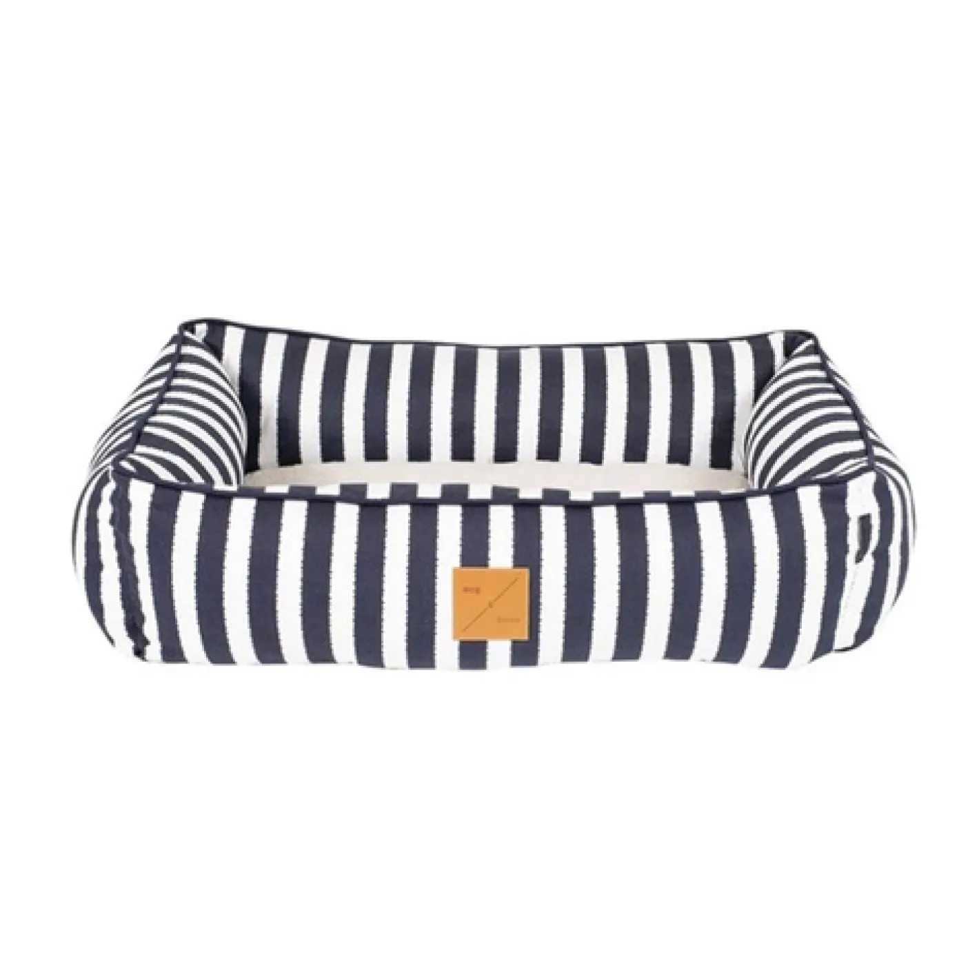 Mog and Bone Mog & Bone Bolster Dog Bed - Navy Hamptons Stripe Outlet