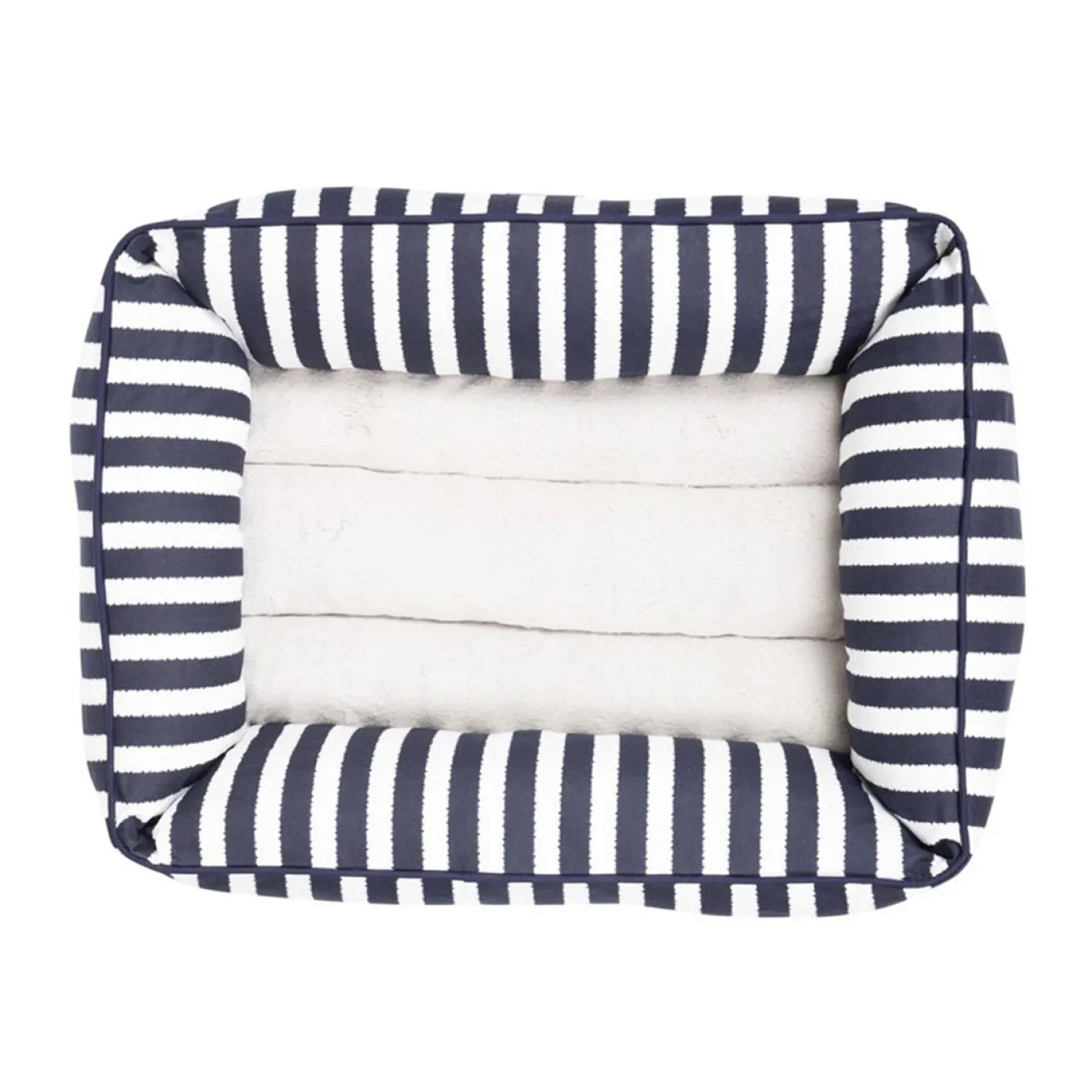 Mog and Bone Mog & Bone Bolster Dog Bed - Navy Hamptons Stripe Outlet