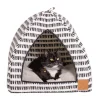 Mog and Bone Mog & Bone Cat Igloo Bed with Fleecy Cushion - Black & White Mosaic Outlet
