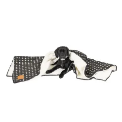 Mog and Bone Mog & Bone Soft Reversible Pet Blanket Black Metallic Cross Best