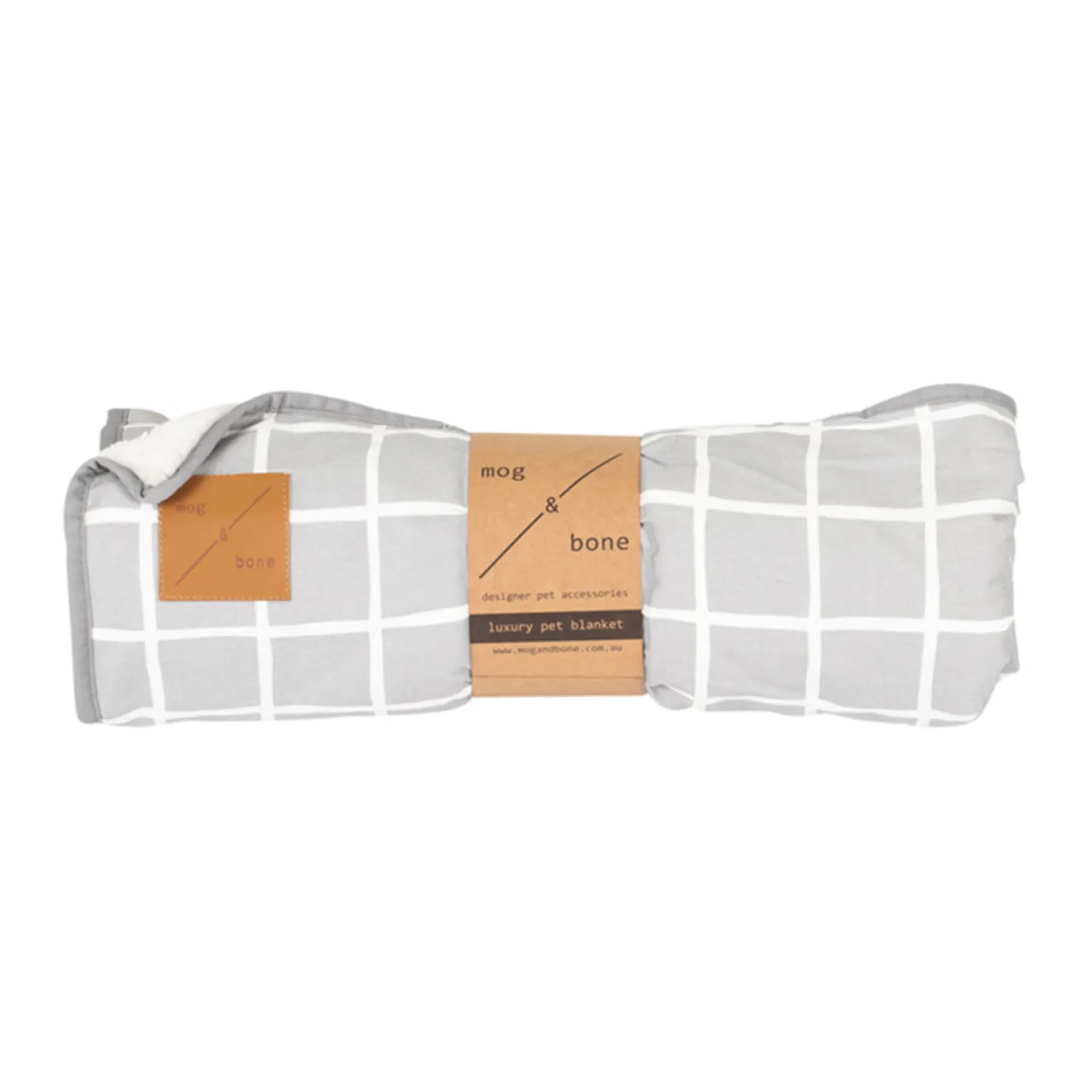 Mog and Bone Mog & Bone Soft Reversible Pet Blanket Grey Check Discount