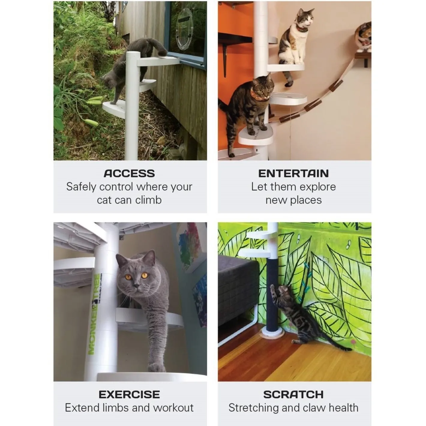 Monkee Tree - The Scalable Cat Climbing Ladder 12 Trunk Starter Pack Outlet