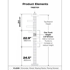 Monkee Tree - The Scalable Cat Climbing Ladder 12 Trunk Starter Pack in BLACK Outlet