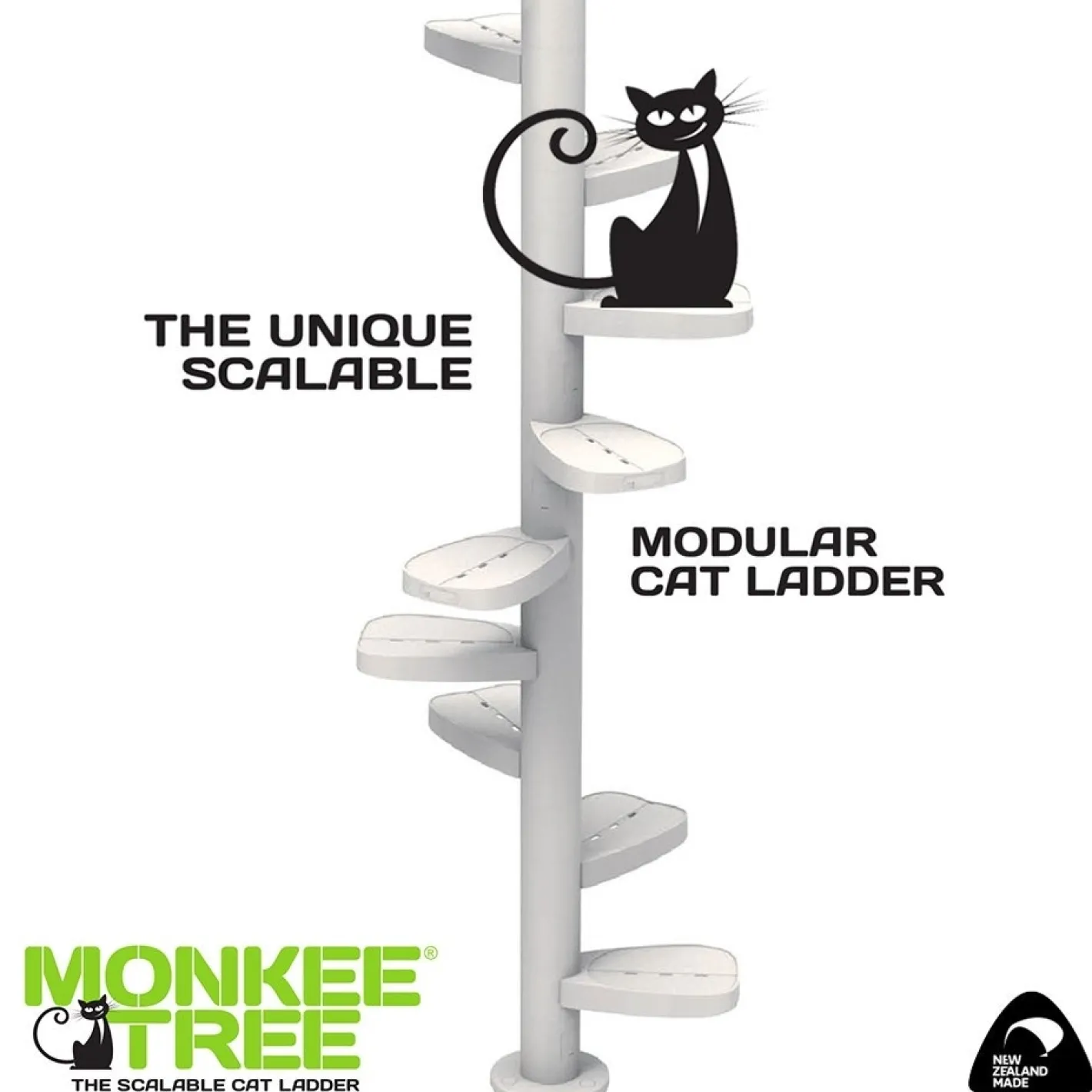 Monkee Tree - The Scalable Cat Climbing Ladder 18 Trunk Starter Pack in Black Hot