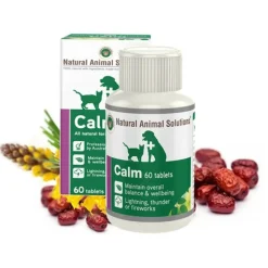 Natural Animal Solutions Calm Anti-Anxiety Treatment for Cats & Dogs 60 Tablets Clearance