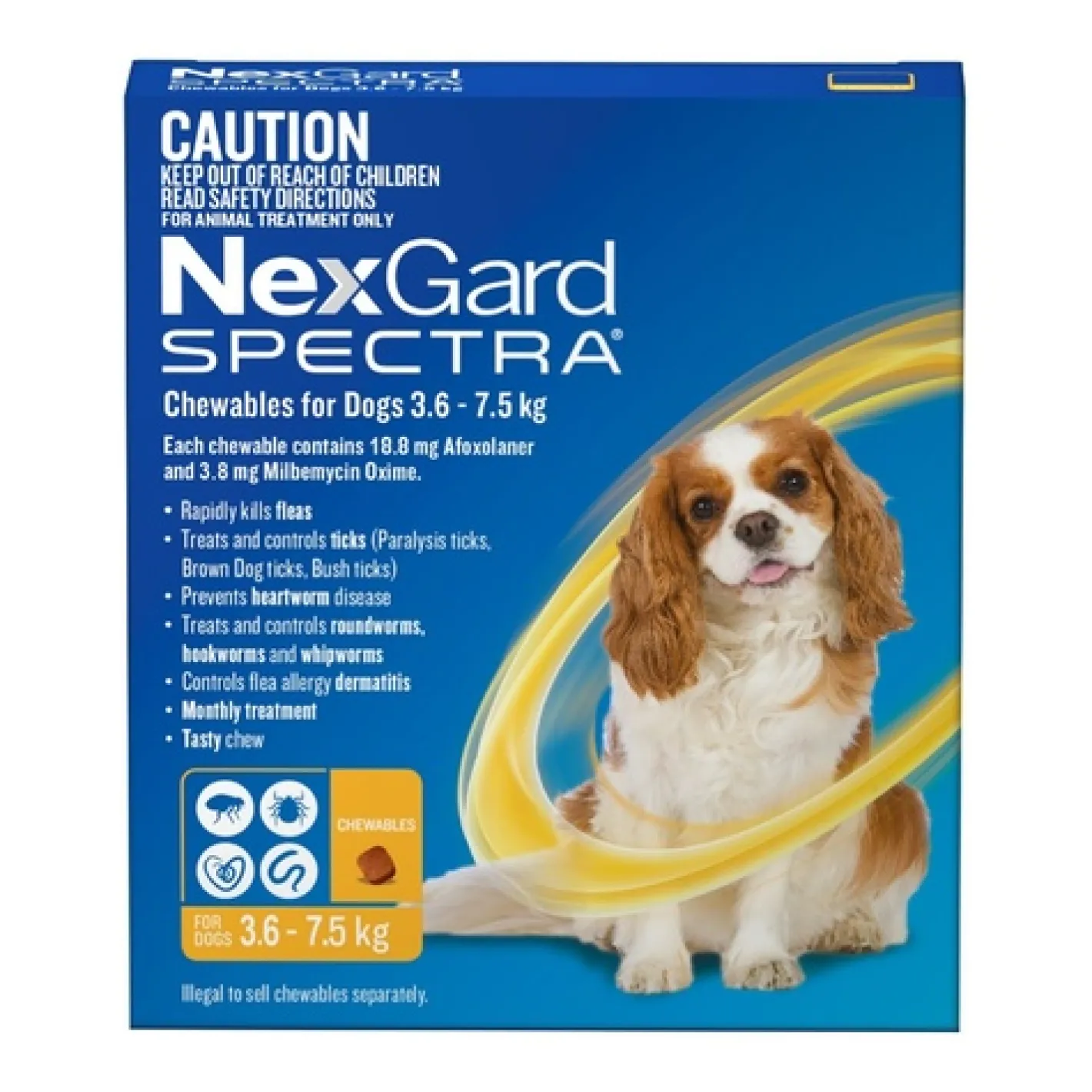 Nexgard Spectra Flea, Tick, Heart & All-Wormer Chew for Dogs 3.6-7.5kg Best