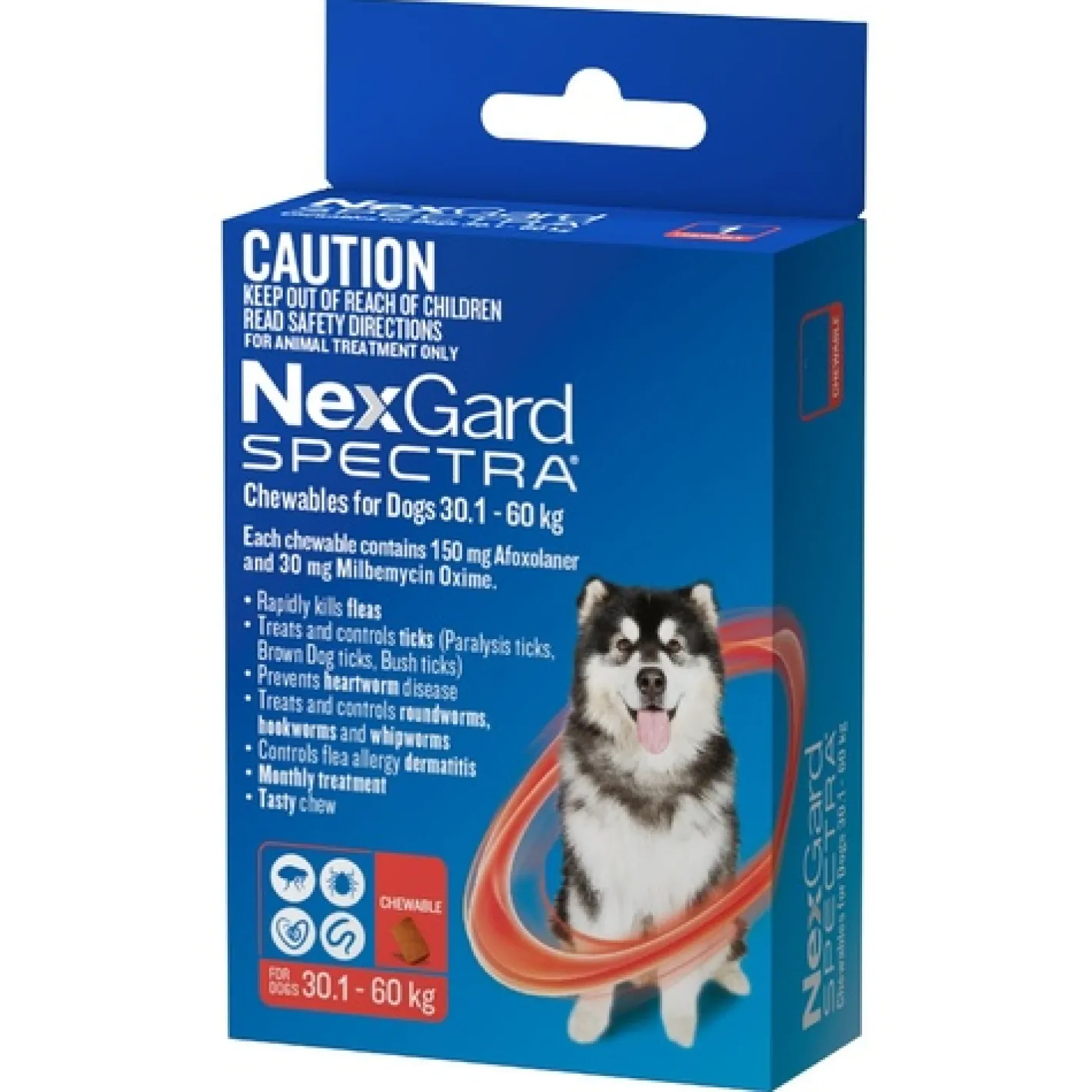 Nexgard Spectra Flea, Tick, Heart & All-Wormer Chew for Dogs 30.1-60kg Best