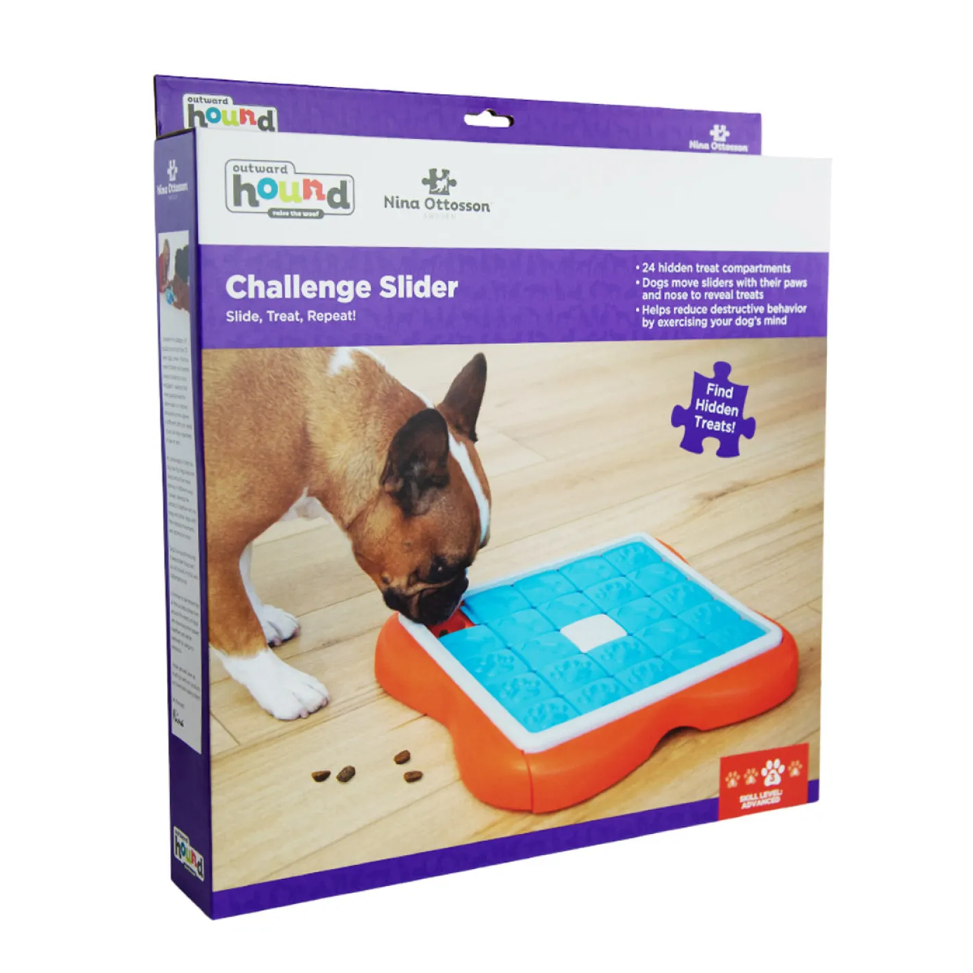 Nina Ottosson Challenge Slider Treat Dispensing Interactive Dog Game Level 2 New